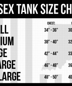 unisex tank top size chart