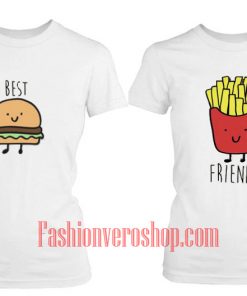 French fries friends BFF Couple T Shirt women