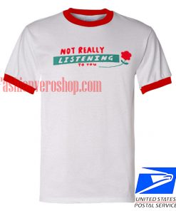 Unisex ringer tshirt - Lazy Oaf Not Really Listening