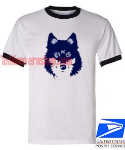 Unisex ringer tshirt - Blue Wolf