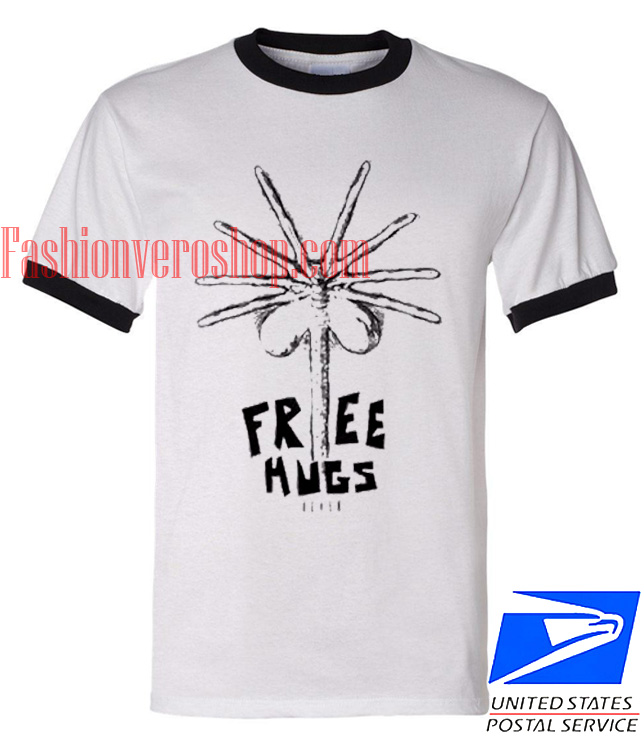 Alien Free Hugs Ringer Unisex adult T shirt