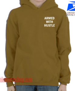 Armed With Hustle Yellow Brown HOODIE - Unisex Adult Clothing