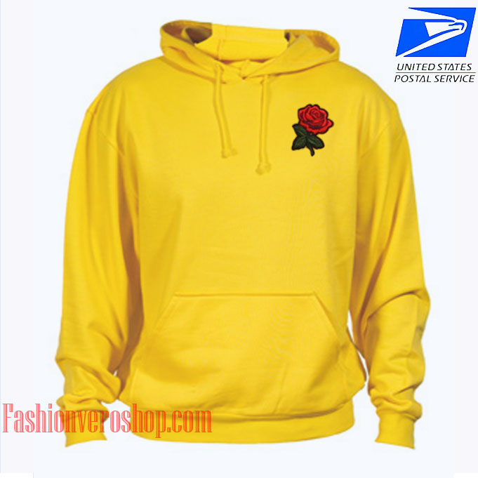 yellow hoodie with rose