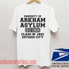 Property Of Arkham Asylum Unisex adult T shirt