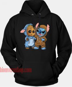 Stitch and Baby Groot HOODIE - Unisex Adult Clothing