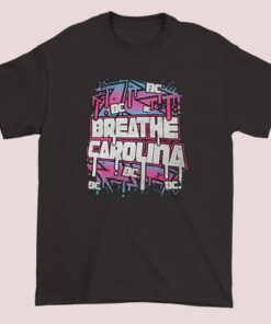 Unisex adult T-shirt with 'Breathe Carolina' logo printed on the front, in a casual and comfortable style, suitable for all genders