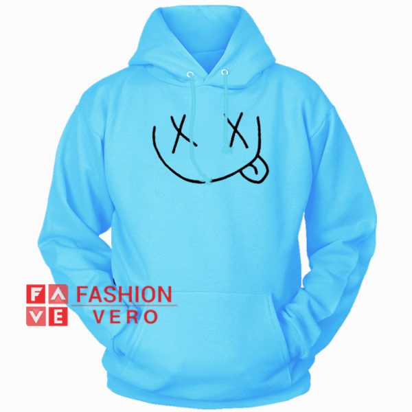 Smiley Tongue Light Blue HOODIE Unisex Adult Clothing