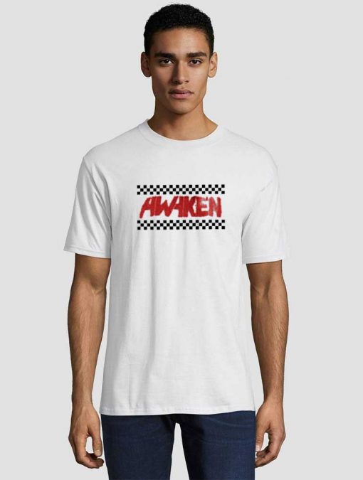 Awaken Checkered Logo Unisex adult T shirt