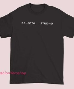 A T-shirt featuring the phrase "BR Stol Stud O," showcasing a bold and unique design, possibly representing a personal or brand statement.