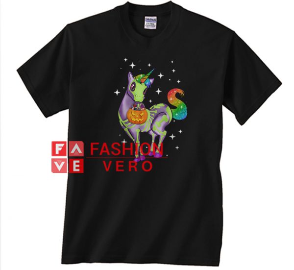 Unicorn Skeleton Halloween Unisex adult T shirt