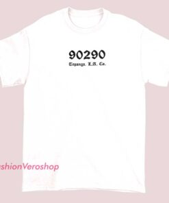 Unisex adult T-shirt featuring the text '90290 Topanga, Los Angeles, California' with a casual, vintage-inspired design representing the Topanga neighborhood in Los Angeles