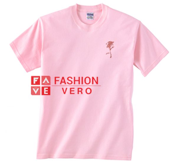 Rose Print Light Pink Unisex adult T shirt