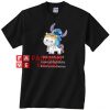 Stitch riding Unicorn Unisex adult T shirt