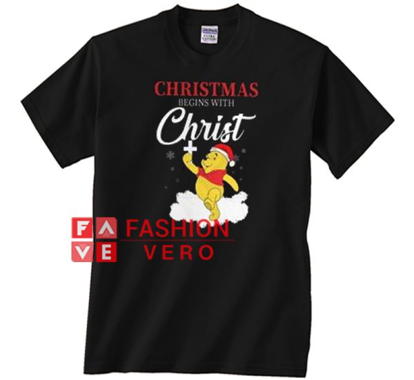Winnie The Pooh Christmas Begins With Christ Unisex adult T shirt