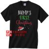Bump's First Christmas with santa hat Unisex adult T shirt