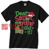 Dear Santa my brother did it Unisex adult T shirt