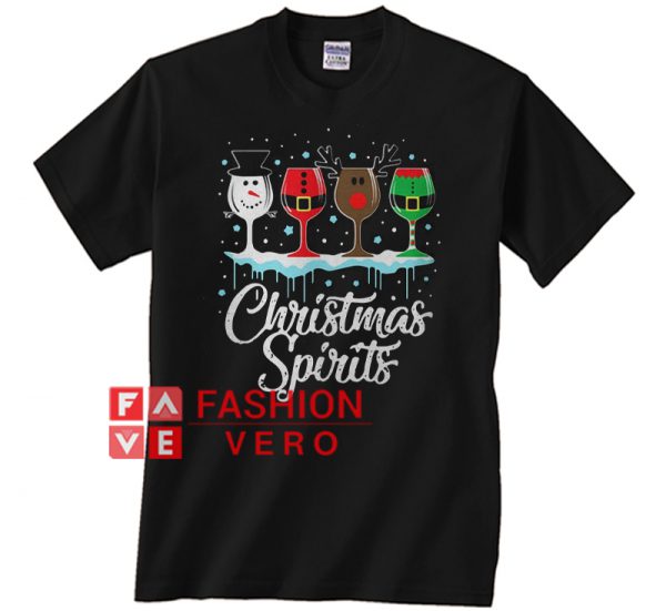 Glass of wine Christmas spirits Unisex adult T shirt