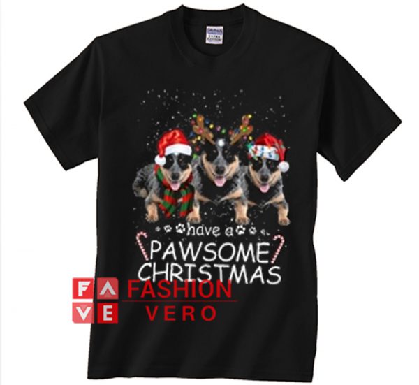 Heeler Pawsome Christmas Dog Lovers Unisex adult T shirt