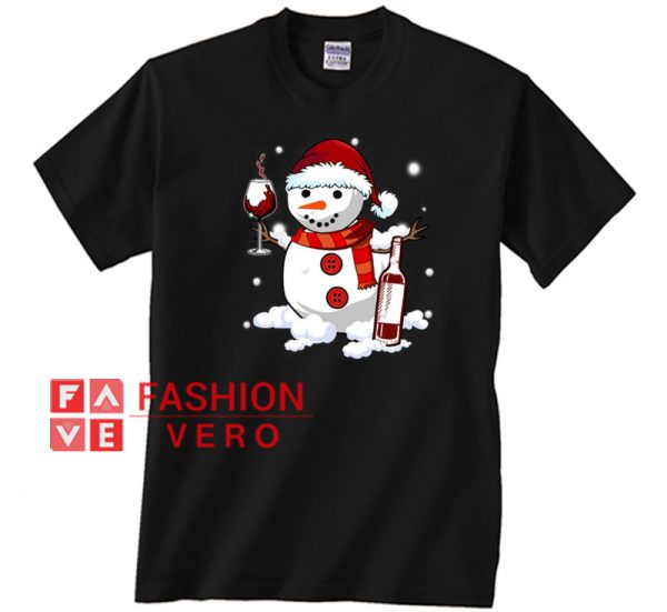 Merry Christmas Wine Snowman Cheer Unisex adult T shirt