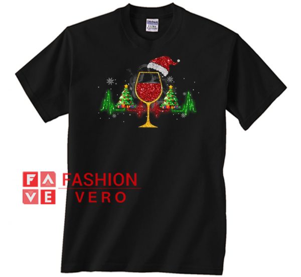 Wine Christmas Heartbeat Unisex adult T shirt