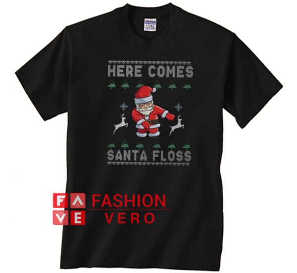 Here Comes Santa Floss Christmas Unisex adult T shirt