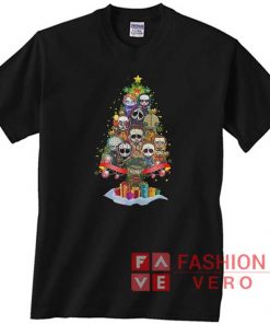 Horror movie characters Christmas tree Unisex adult T shirt