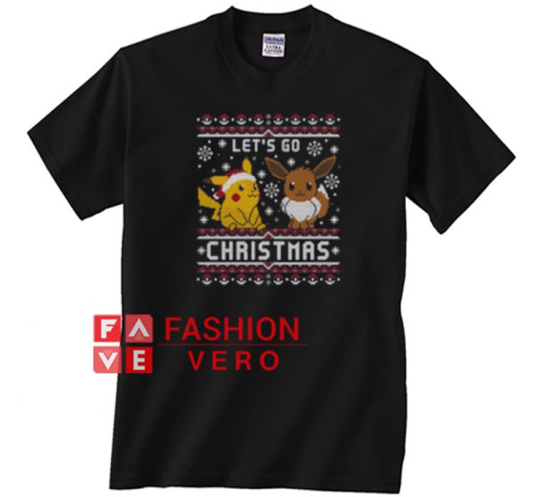 Pikachu and Eevee let’s go Christmas Unisex adult T shirt