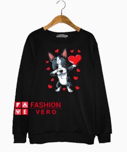 Dabbing Boston Terrier Valentines Day Sweatshirt