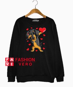 Dabbing Dachshund Valentines Day Sweatshirt