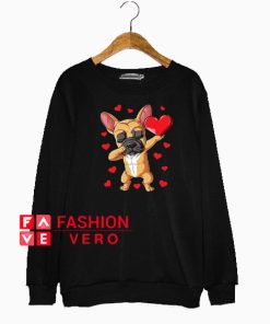 Dabbing French Bulldog Cream Valentines Day Sweatshirt
