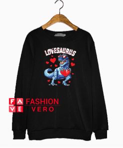 Lovesaurus Valentines Day Dinosaur Sweatshirt
