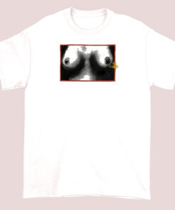 A stylish T-shirt featuring a Vivienne Westwood-inspired breast print design, showcasing bold and artistic graphics