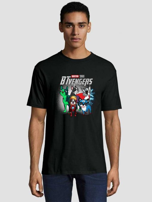 Marvel Avengers Boston Terrier BTvengers Unisex adult T shirt