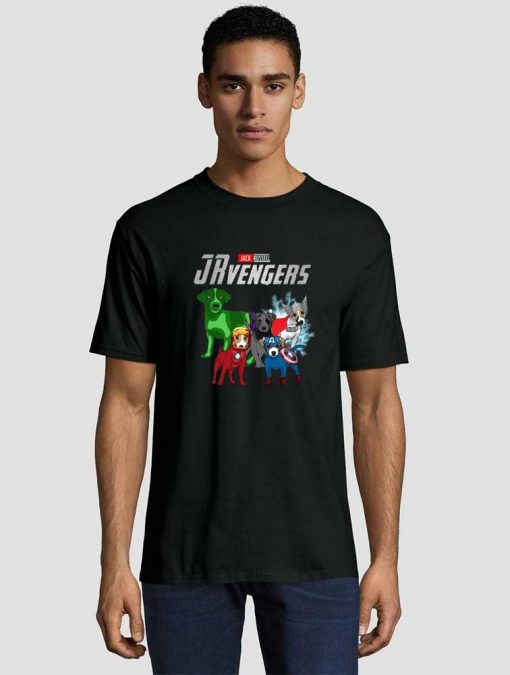 Marvel Avengers Jack Russell JRvengers Unisex adult T shirt