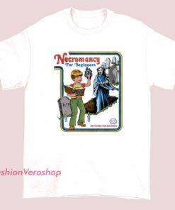 Unisex adult T-shirt featuring humorous and playful necromancy-themed graphics with fun activities for children, designed for fans of magic and fantasy