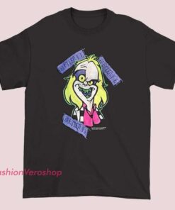 A vintage-style unisex adult t-shirt featuring a 1989 Beetlejuice cartoon design, with bold colors and classic artwork inspired by the popular animated character from the late '80s.
