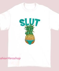 A unisex adult t-shirt featuring a playful graphic and text related to a pineapple-themed design, combining a fun and bold style.
