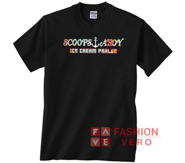 Scoops Ahoy Ice Cream Parlor Flower Logo Unisex adult T shirt
