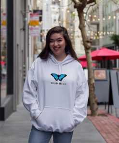 Yours Truly Blue Butterfly HOODIE