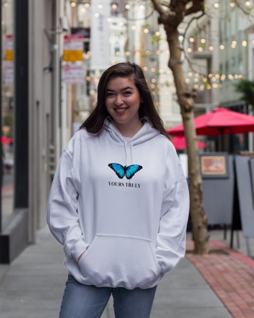 Yours Truly Blue Butterfly HOODIE