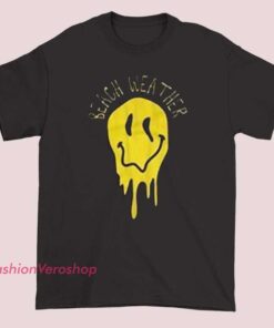 A cool t-shirt featuring the "Beach Weather Band" logo or design, perfect for summer vibes and beach days, with a relaxed and stylish look that captures the spirit of beach weather.