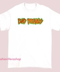 Unisex adult T-shirt featuring the Bad Brains logo, displaying the iconic band emblem in bold, graphic style, suitable for music fans and punk rock enthusiasts