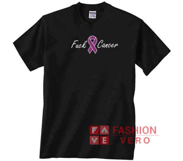 Fuck Cancer Awareness Purple Ribbon Unisex adult T shirt