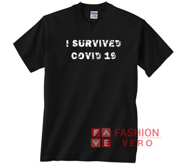 I Survived COVID 19 Font Logo T shirt