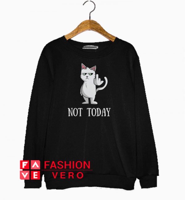 Not Today Cute Middle Finger Cat Sweatshirt