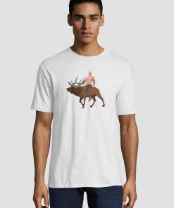 Joe Rogan Riding an Elk Unisex adult T shirt