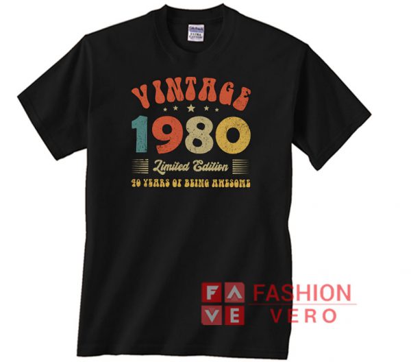 Vintage 1980 Limited Edition Letter Unisex adult T shirt
