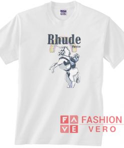 Rhude Paraiso Rainbow Horse Logo Unisex adult T shirt