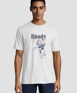 Rhude Paraiso Rainbow Horse Logo Unisex adult T shirt