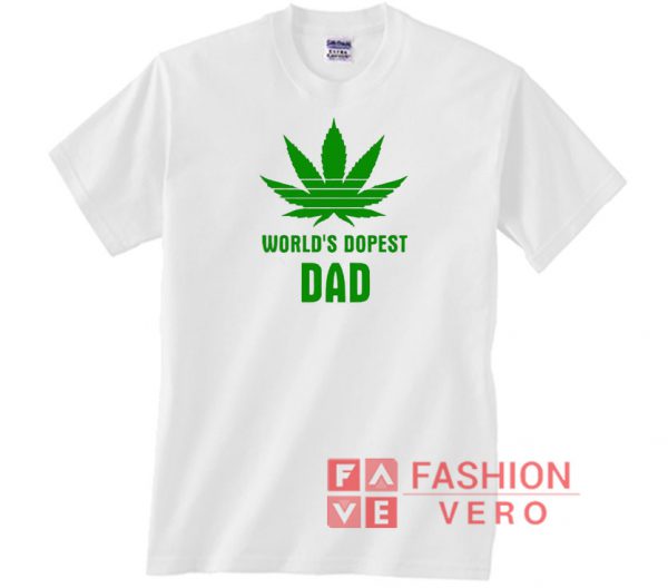 Weed World's Dopest Dad Green Logo Unisex adult T shirt